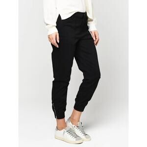J Brand Women's Arkin Mid-Rise Zip Ankle Jogger Pant Patch Pocket Black Size 26